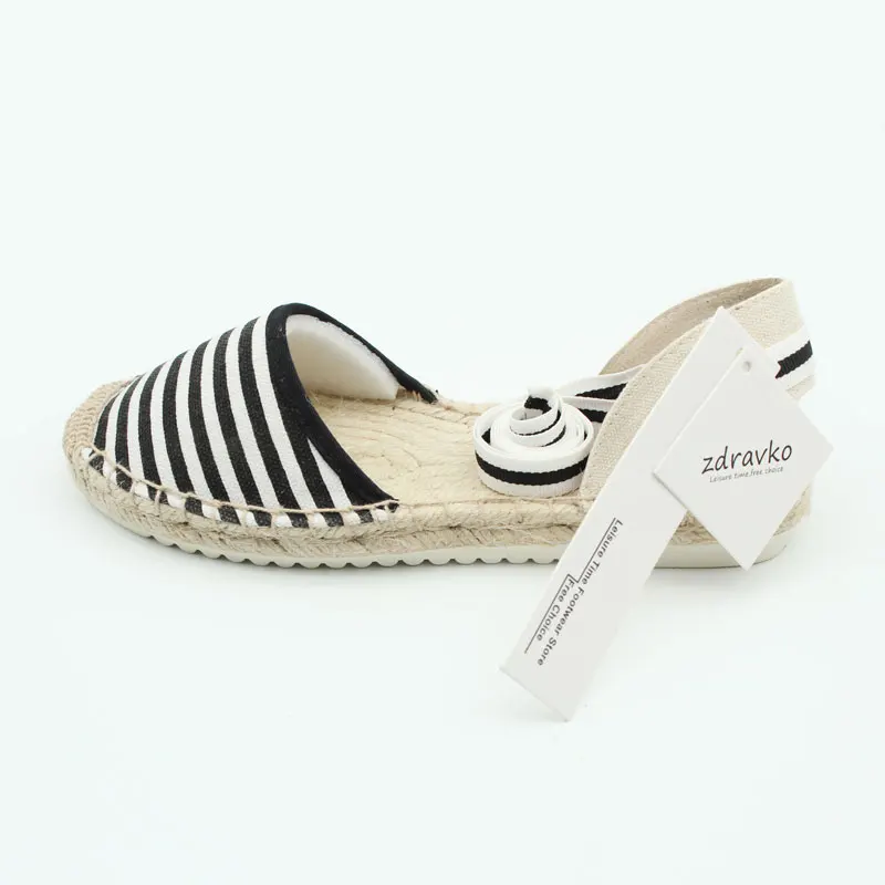 Женские Espadrilles на плоской подошве со шнуровкой и ремешком щиколотке|Обувь без