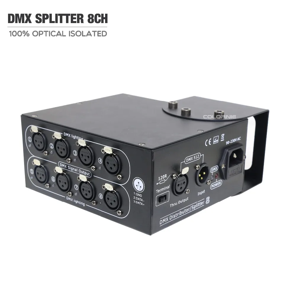 Сплиттер Dmx 8 Way Dmx512 сплиттер контроллера и крюк для сценического освещения|Эффект