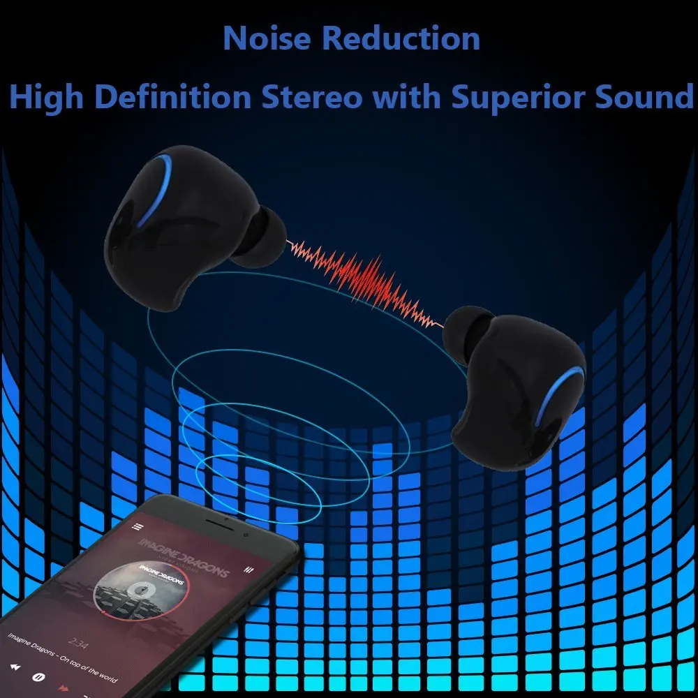 T-Gtexnik TWS Q18 Беспроводная bluetooth-гарнитура HiFi бас наушники с зарядным устройством