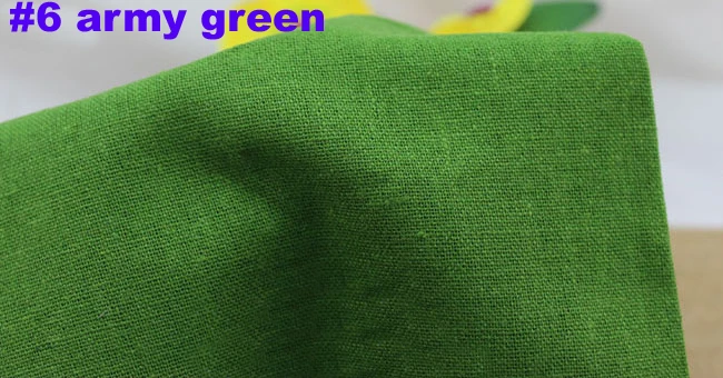 6 army green Однотонная льняная ткань для платья, брюк, одежды, скатерти, занавески, хлопок, лен, материал, натуральный лен, обивка, ткань, метр - Цвет: 6 army green