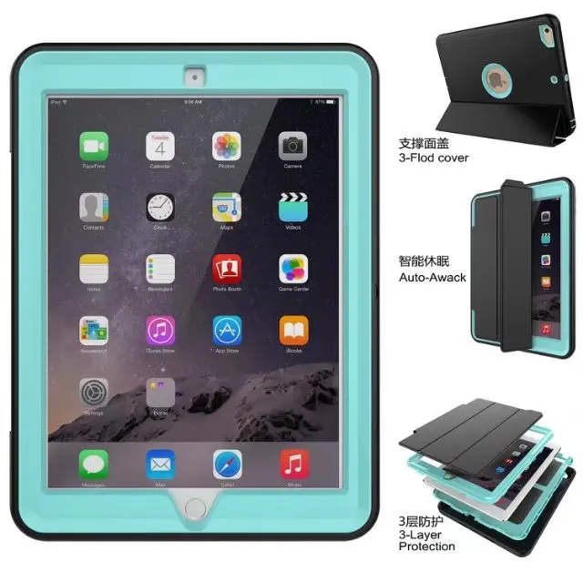 Shockproof Shell for Apple IPad 9.7 A1822 Stand Case New 2017 Armor Hybrid Defender Kickstand Cover+pen | Компьютеры и офис