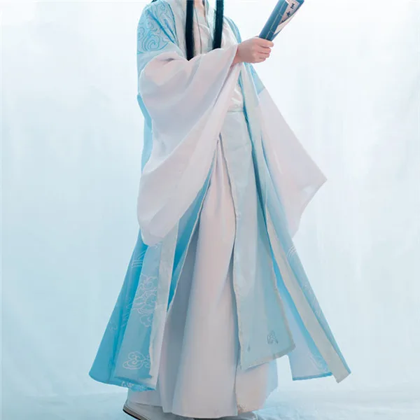 Аниме Lan Wangji Косплей Grandmaster of Demonic культивирование Косплей Костюм Lan Wangji взрослый Ver. Костюм Mo Dao Zu Shi - Цвет: Небесно-голубой