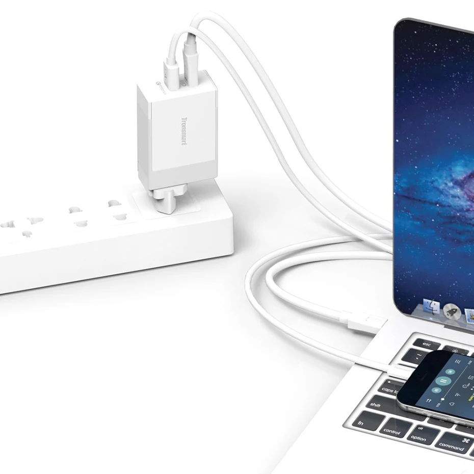 Tronsmart W2DT USB PD Зарядное устройство usb type C Быстрая зарядка 3,0 Для Xiaomi Mi5 для huawei P10 для S8 быстрое зарядное устройство для телефона