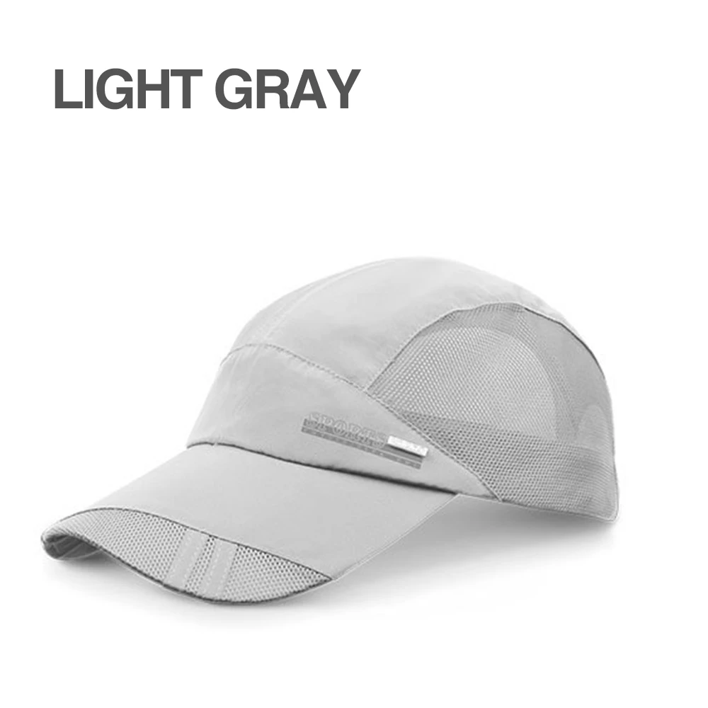 Light gray DONQL унисекс рыболовные шляпы лето осень дышащий солнцезащитный козырек спортивные Бейсбольные шляпы для рыбалки Регулируемая Водонепроницаемая сетчатая Кепка - Цвет: Light gray