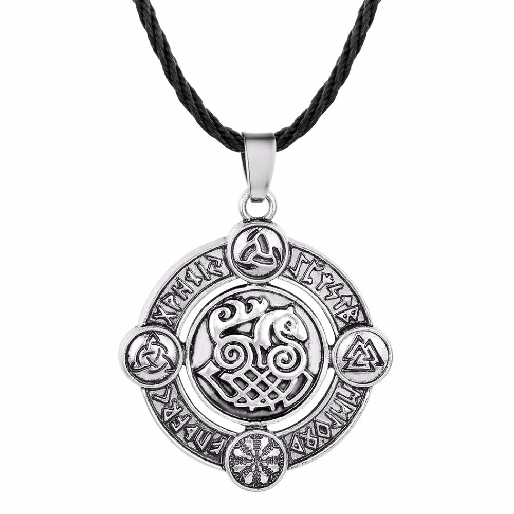 Новинка мужские ожерелья Norse подвеска Sleipnir Старший Футарк руны ожерелье для