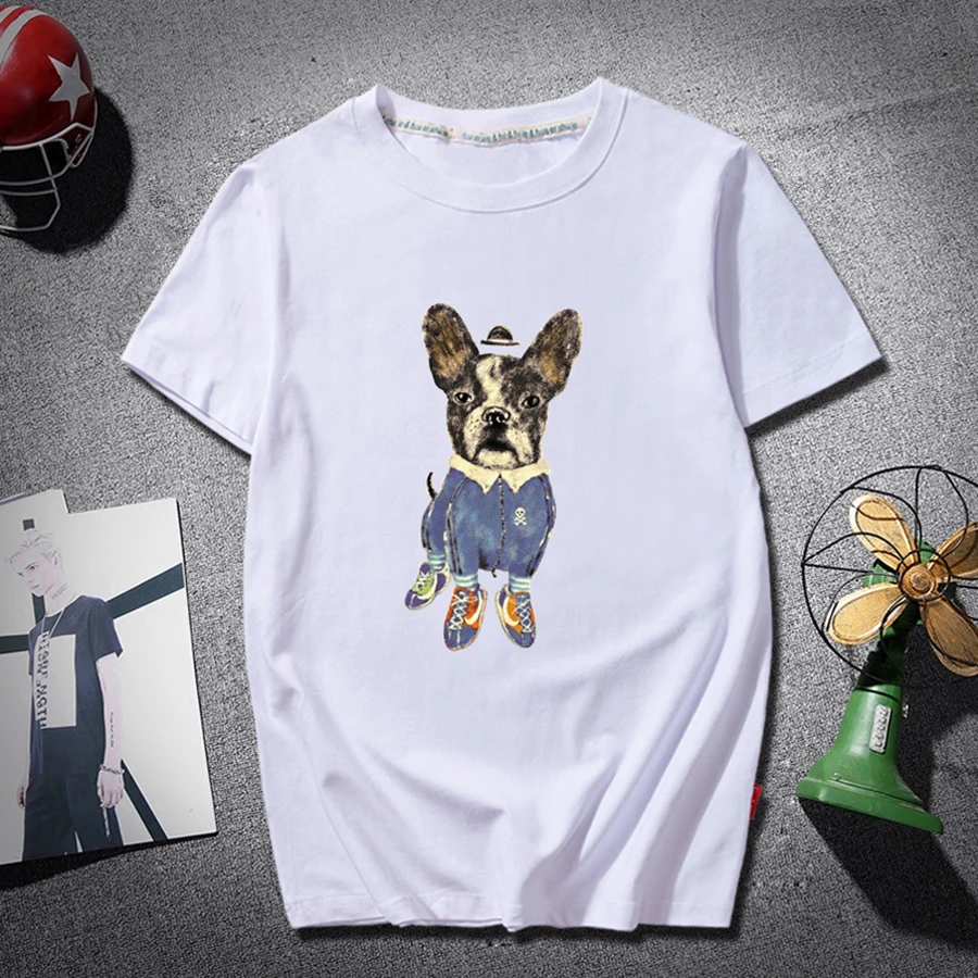 Мужская футболка с коротким рукавом Забавный принт Повседневная тонкая модная в