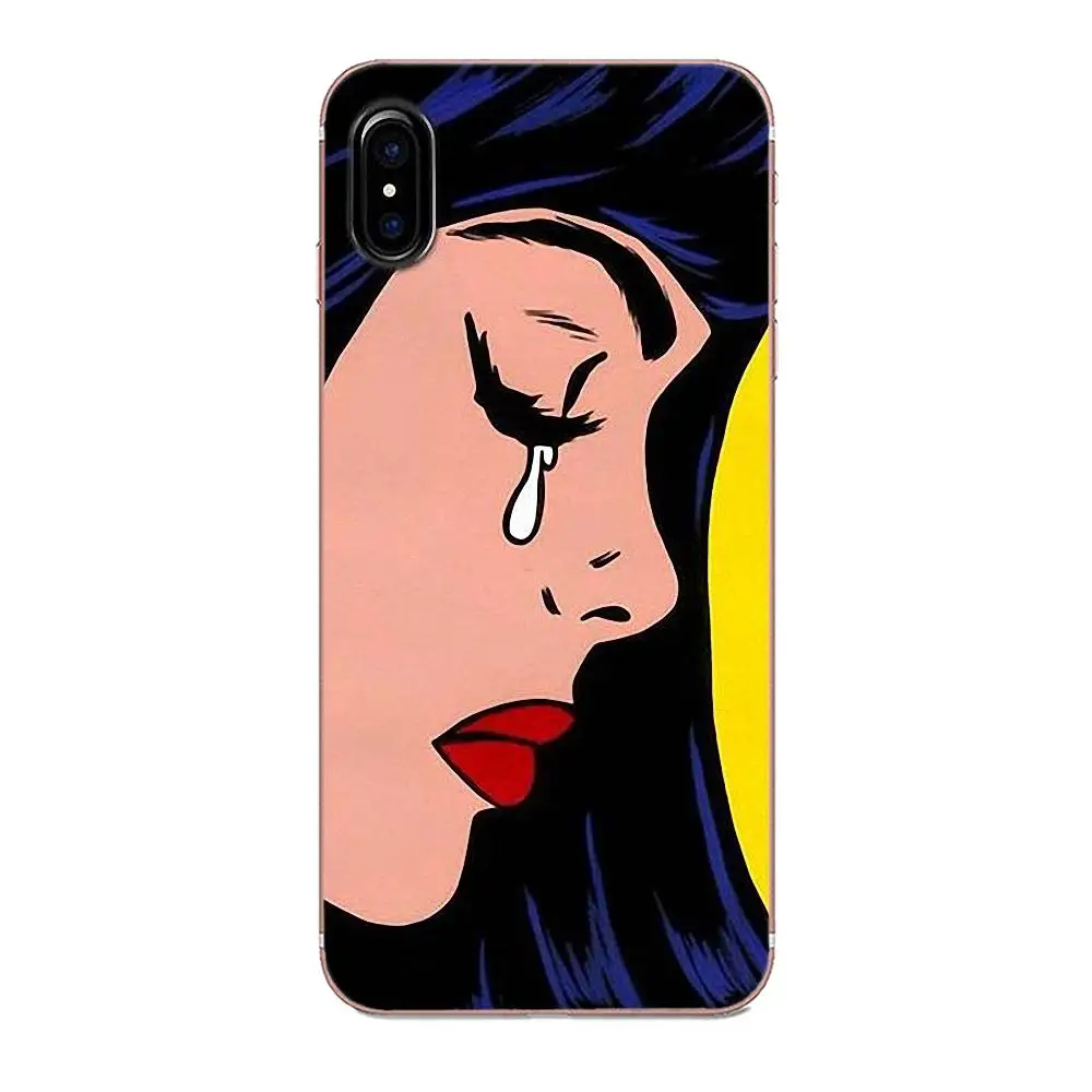 Винтажная поп арт плач Девушка ТПУ сотовый сумки для HTC 530 626 628 630 816 820 One A9 M7 M8 M9 M10 E9