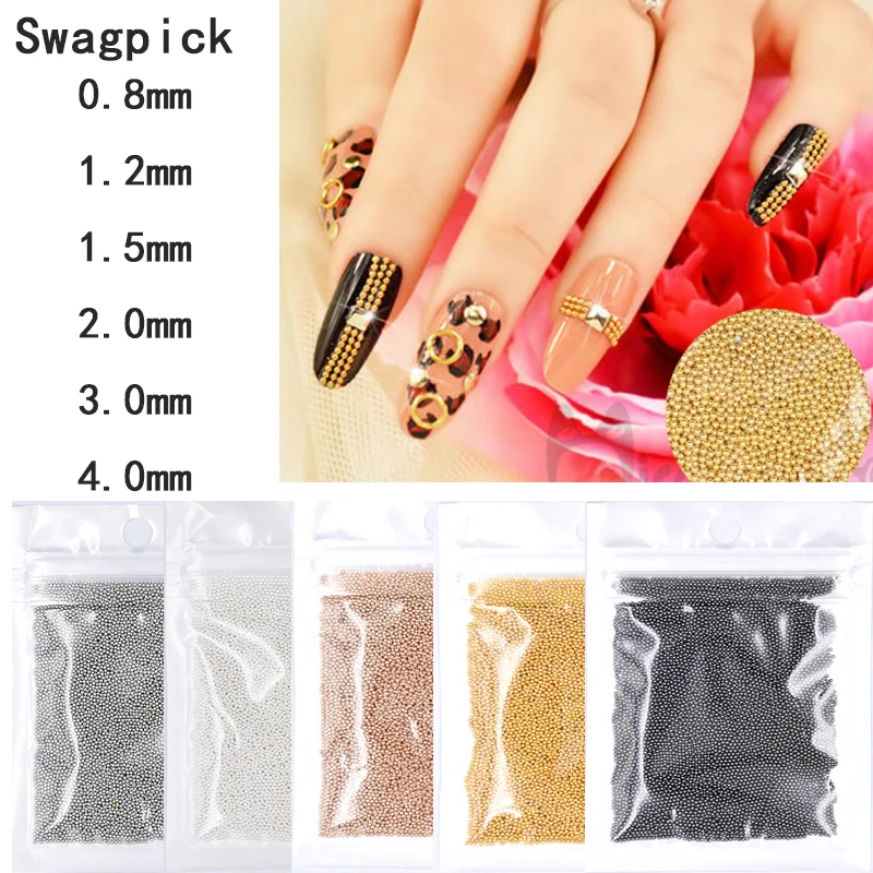 3D микро металлические бусины SWAGPICK 50 г черные розовые золотые икры Стразы для