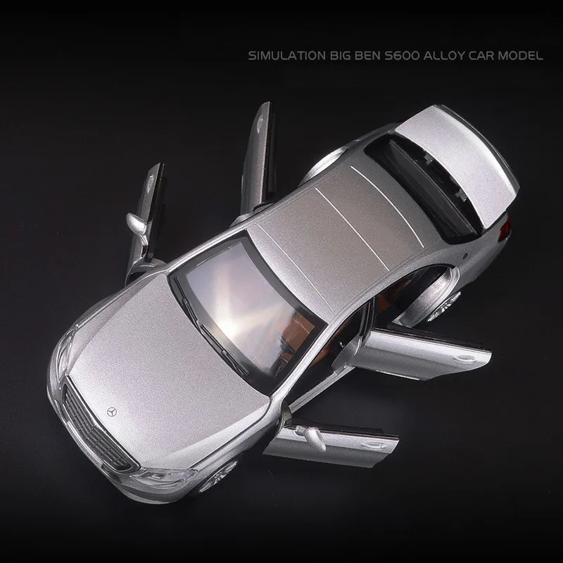 1/32 Maybach S600 литые под давлением металлические модели автомобилей, игрушечный автомобиль с имитацией, светильник с музыкой, 6 дверей, можно открыть, подарки для детей