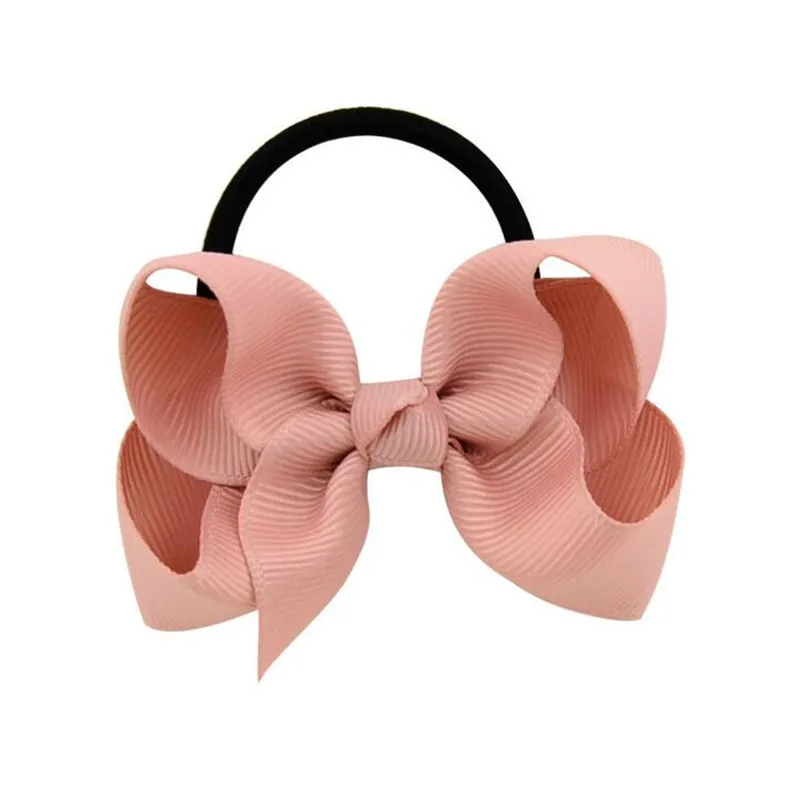 Korean pink 3 дюймовые Детские бантики для волос, банты для волос для девочек, резинки для волос, эластичная лента для волос, женские аксессуары для волос, веревка, резинка, резинка - Цвет: Korean pink