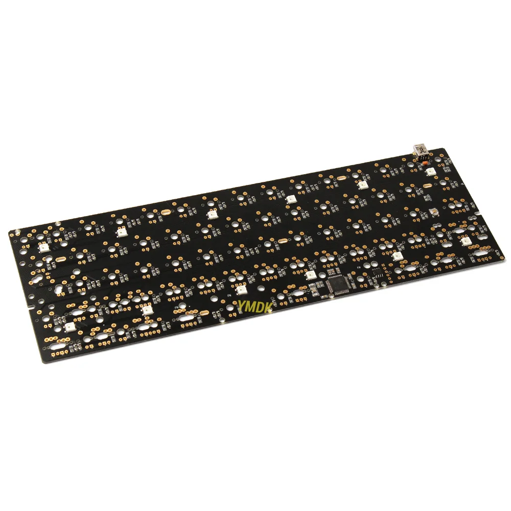 YMDK 60% YD60MQ QMK программируемые под свечение RGB Led PCB пластины стабилизаторы для DIY механическая клавиатура обмена GH60 64