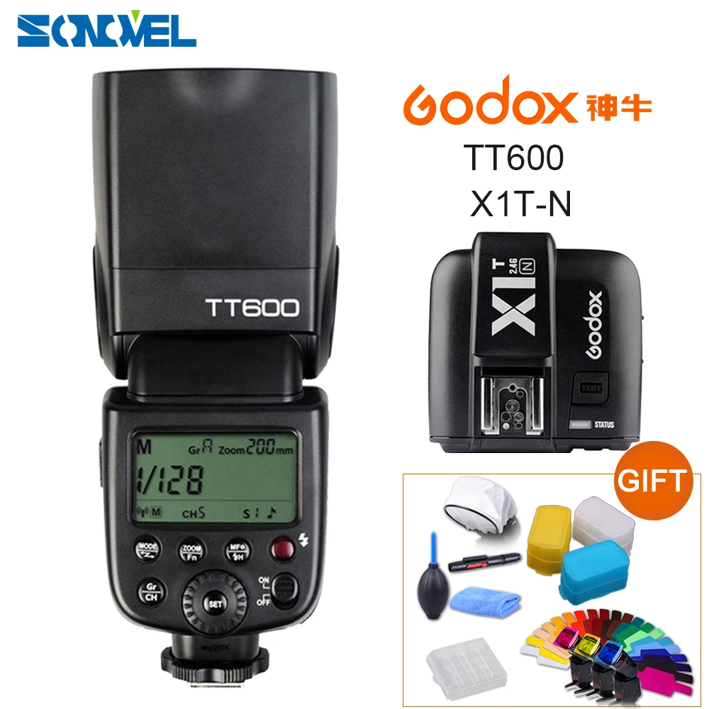 Беспроводная вспышка Godox TT600 2 4G GN60 Master/Slave для камеры Speedlite + фототрансмиттер Nikon D7500