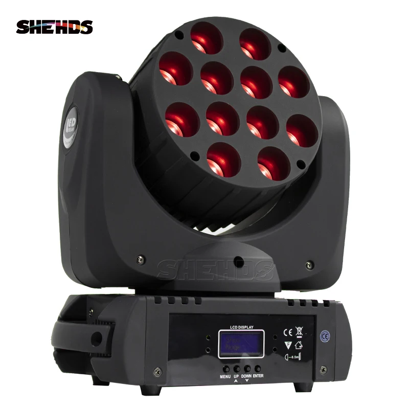 

LED Beam Moving Head Light 12x12W RGBW Quad LEDs With Excellent Pragrams 9/16 Channels DMX Controller SHEHDS Stage Lighting