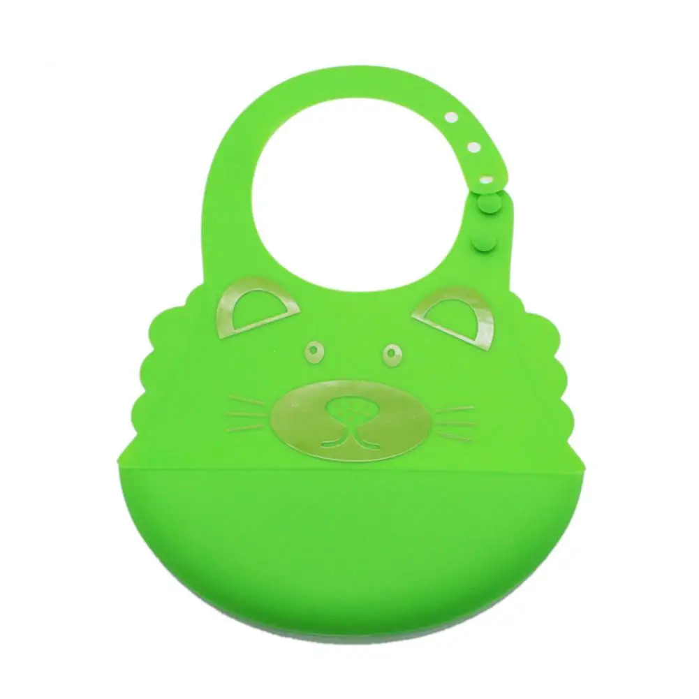 Kidlove Baby милый мультфильм печати водонепроницаемый силиконовый слюнявчик кармашек для риса