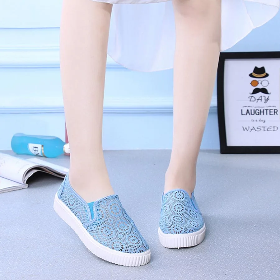 Летняя женская обувь в Корейском стиле Удобная повседневная без шнуровки с