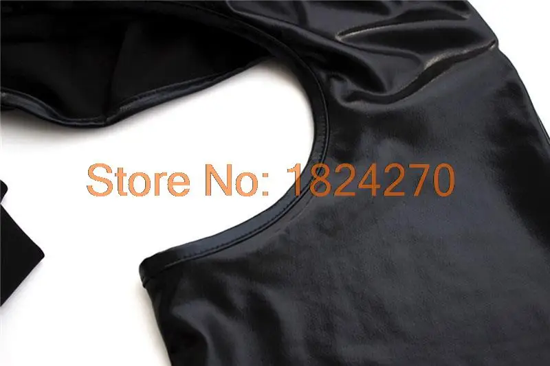 Искусственная кожа с открытой промежностью облегающее боди сексуальное нижнее