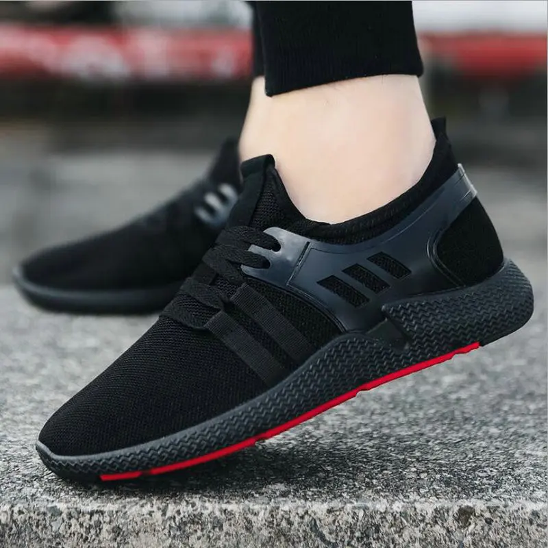 New 2019 Men Casual Shoes Mesh Male all black Zapatos Breathable Zapatillas Hombre Sneakers shoes LK-74 |