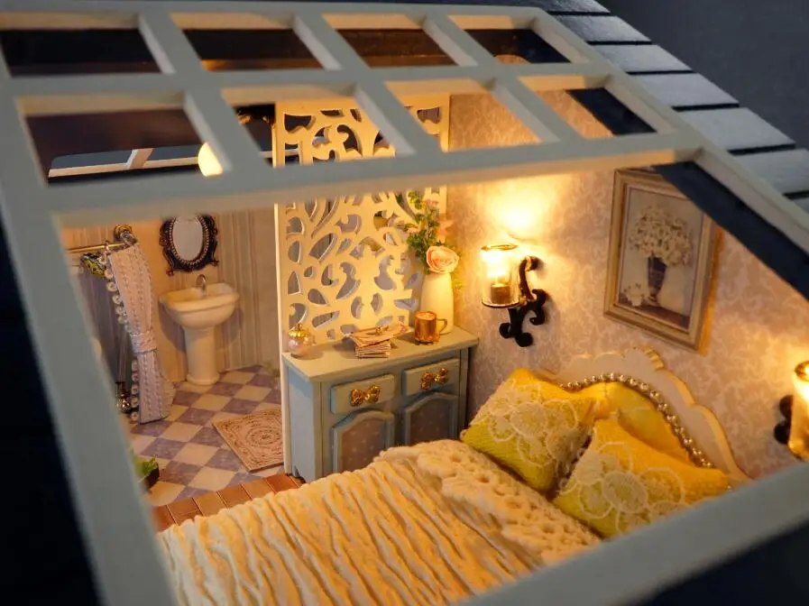 

CUTE ROOM Miniature Puppet Doll House DIY Dollhouse with Furniture Wooden Doll House Toys for Children Birthday Present Seattle