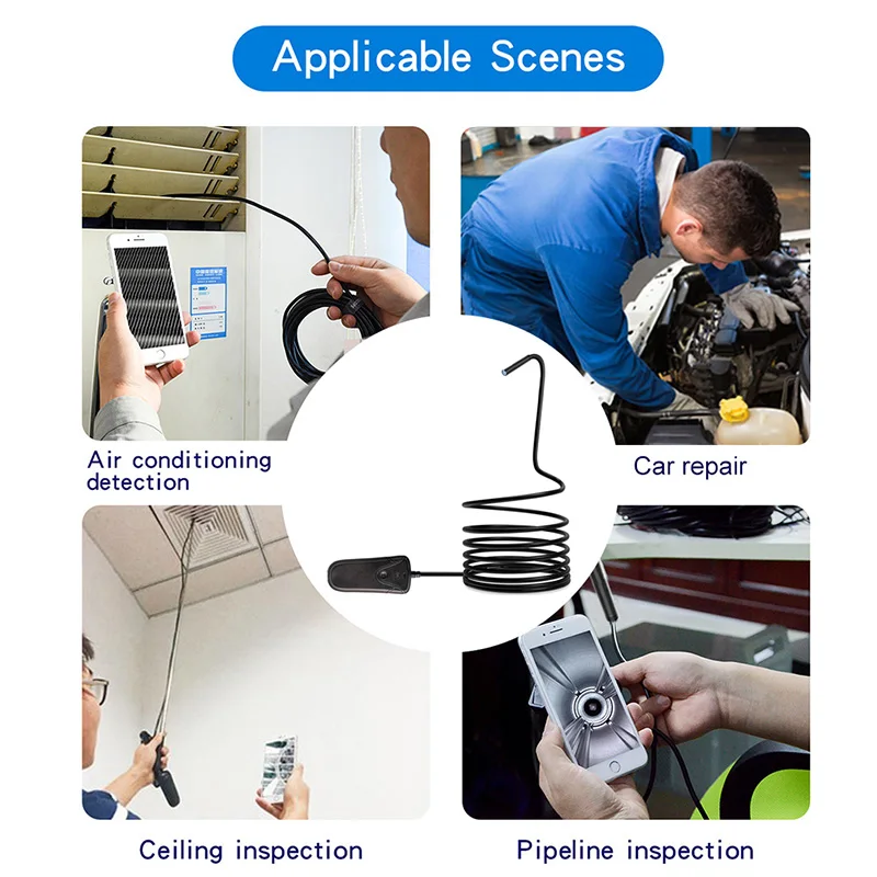 

5.5mm 1080PHD Wifi Inspection Camera WiFi Borescope with 6 LED Lights Waterproof Endoscope for Android iOS Iphone Huawei