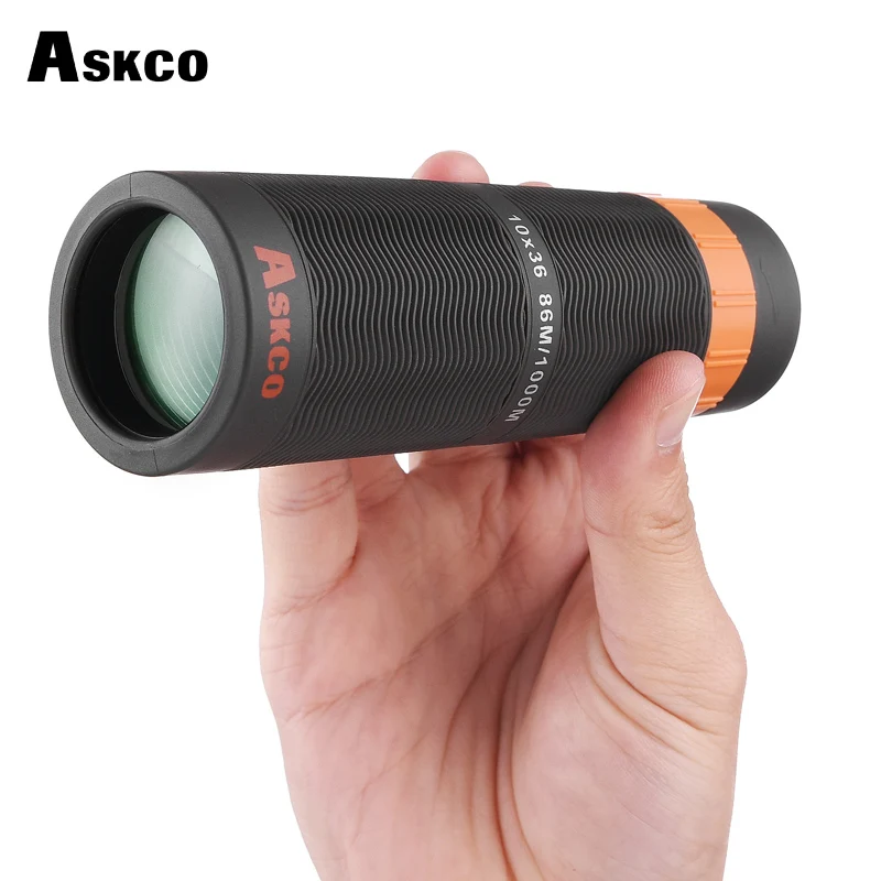 Монокулярный телескоп Askco HD 10X36 водонепроницаемый призматический бинокль Bak4 с