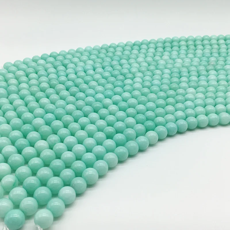 

4/6/8/10/12 mm Amazonite Color Blue Quartz Crystal Stone Round Beads Loose Spacer Bead For Jewelry Making DIY Bracelet Wholesale