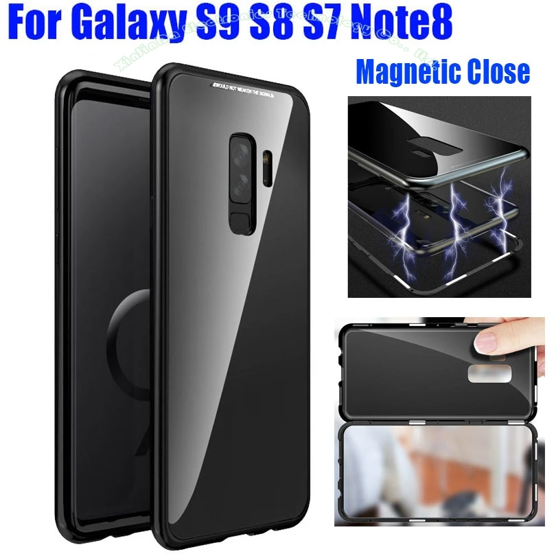 Металлический бампер для Galaxy S9 Plus S8 S7 Edge Note 9 8 магнитная адсорбционная