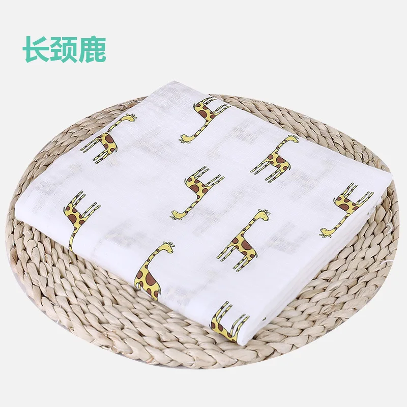 Giraffe 1 шт., муслин, хлопок, детские пеленки, мягкие одеяла для новорожденных, для ванной, марля, Детская накидка, спальный мешок, чехол для коляски, игровой коврик - Цвет: Giraffe