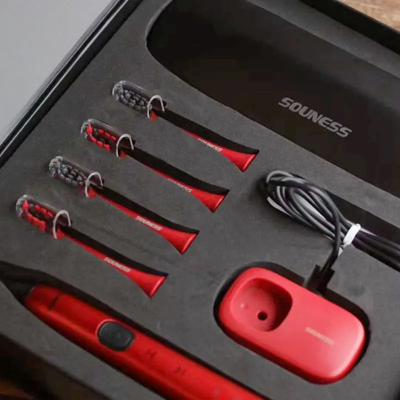 Amber red Умная звуковая электрическая зубная щетка SNK01 USB перезаряжаемая 3D сенсорная Водонепроницаемая модная деловая Подарочная ультра звуковая автоматическая зубная щетка для взрослых - Цвет: Amber red