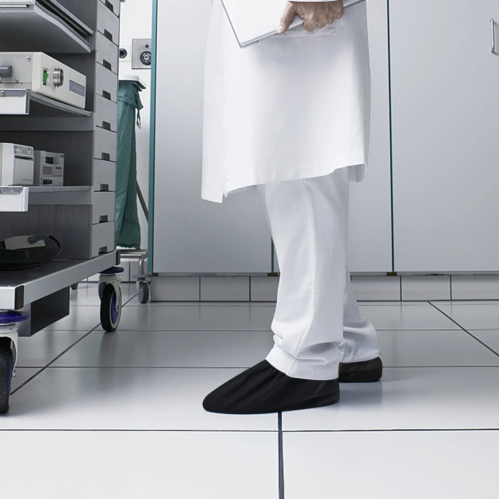 Demine Shoes Covers for Shoe Dust Proof Washable Reusable Flat Ankle Elastic Boot Cover Men Women Indoor Overshoes Accessories