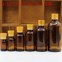 51015203050100ml brown glass bottle with gold screw cap empty cosmetic container makeup sub bottling 15 pclot