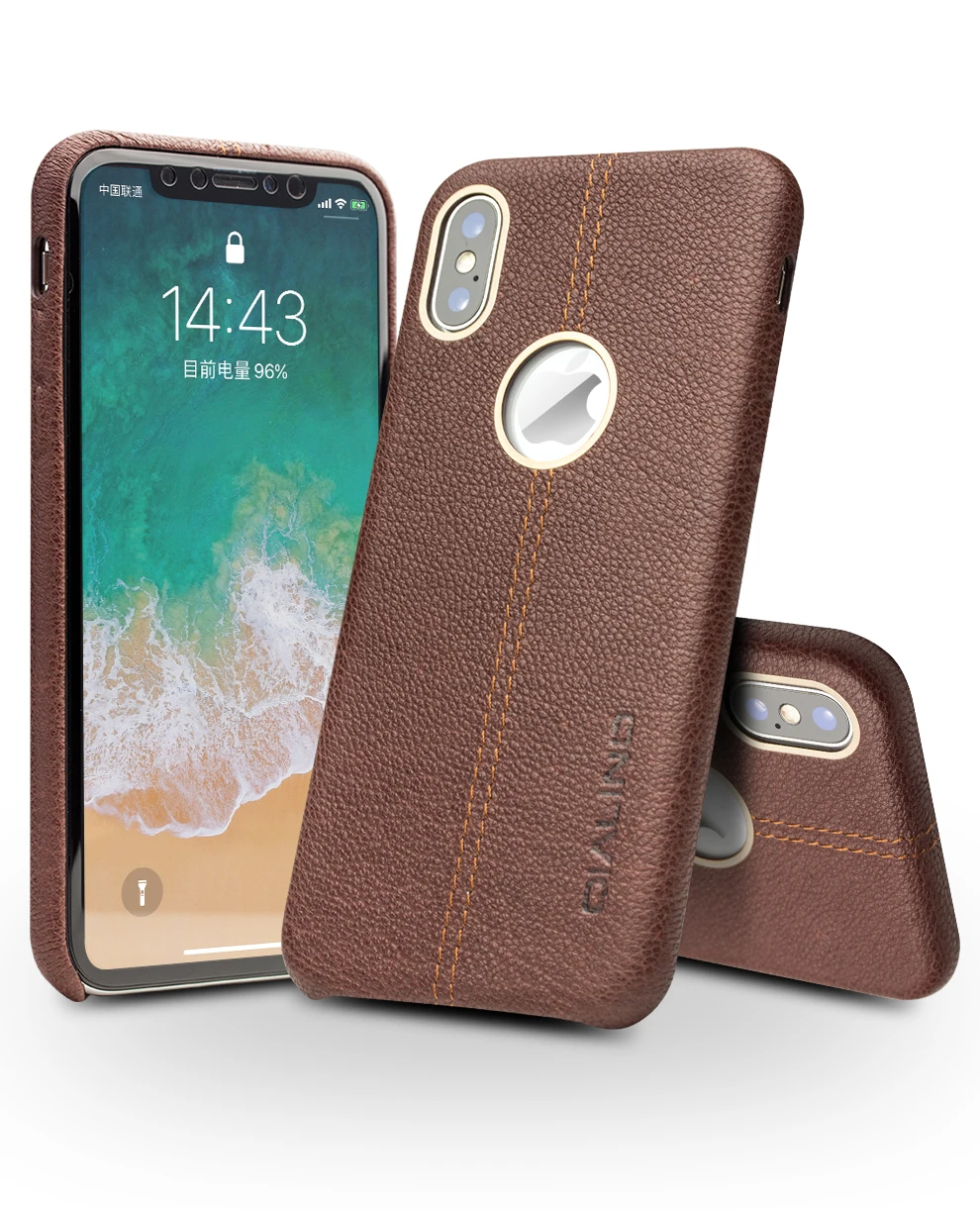 QIALINO, ультратонкий высококачественный чехол из натуральной кожи для iPhone X, Модный Роскошный чехол для телефона iPhone X, 5,8 дюйма