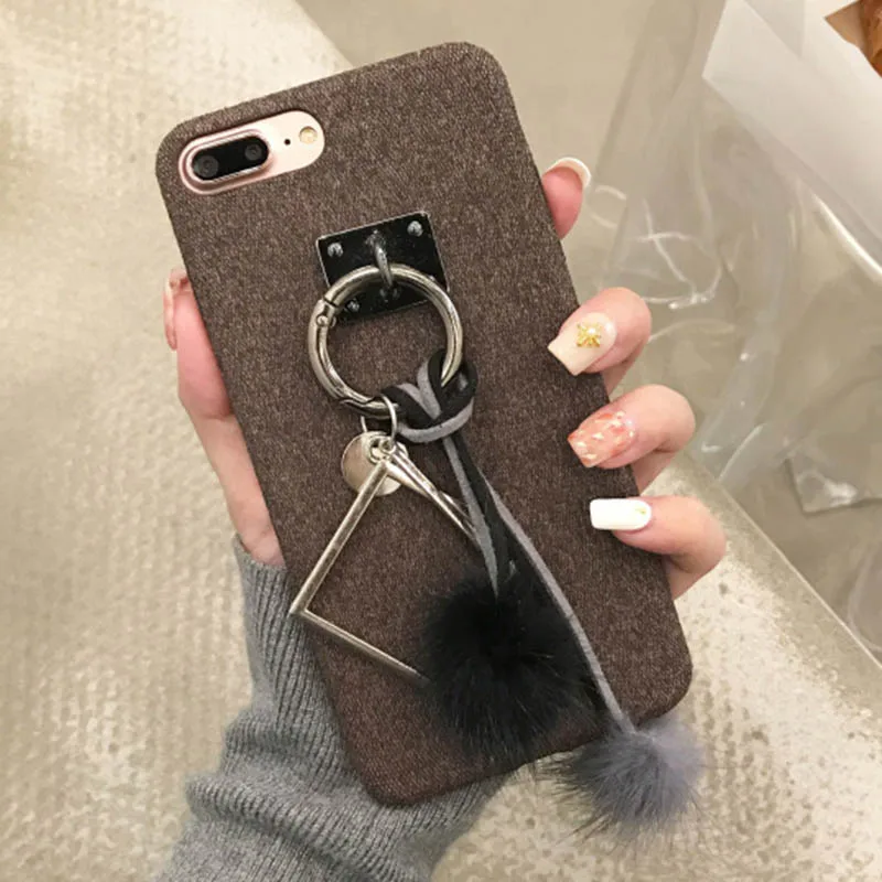 Роскошные Плюшевые ткани мягкая задняя чехол для iPhone 7 XS Max X XR кулон на подвеске