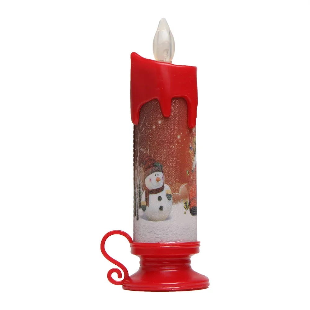 E Christmas santa Candle Christmas snowman Candle Electronic Light LED Candle For New year Decorations for party Christmas gift#25 - Цвет: E