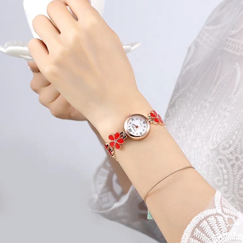 

Hot Sales O.T.SEA Brand Flower Rose Gold Tone Watches Women Ladies Crystal Dress Quartz Wristwatches Relogio Feminino OTS029