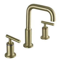 solid brass bathroom sink faucet european style brushed goldblackchrome 3pcs widespread deck mounted hot and cold basin mixer