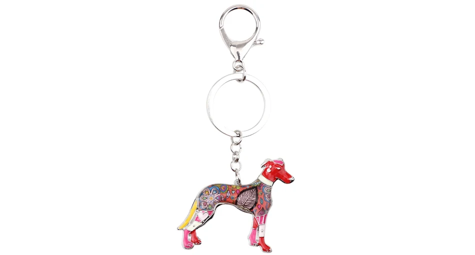 WEVENI Эмаль сплав Galgos собака породы борзая брелок для ключей сумка Шарм милые модные ювелирные изделия для женщин мужской автомобиль брелок заявление