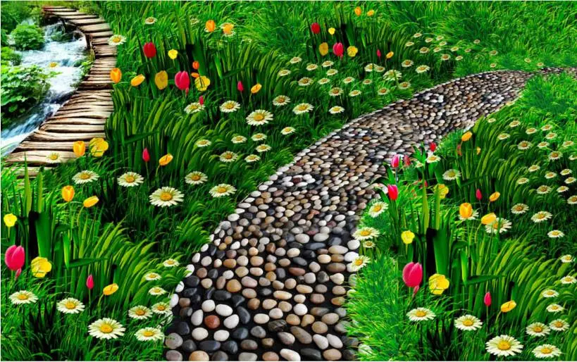 3d настил луга натуральный ПВХ обои пол картины фото настенные фрески обои|3d wall