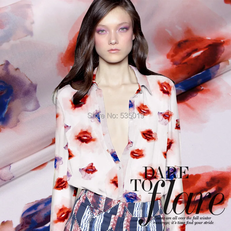 Выкристаллизовываться Sericiculture натуральный в виде красных губ шелк весна и лето