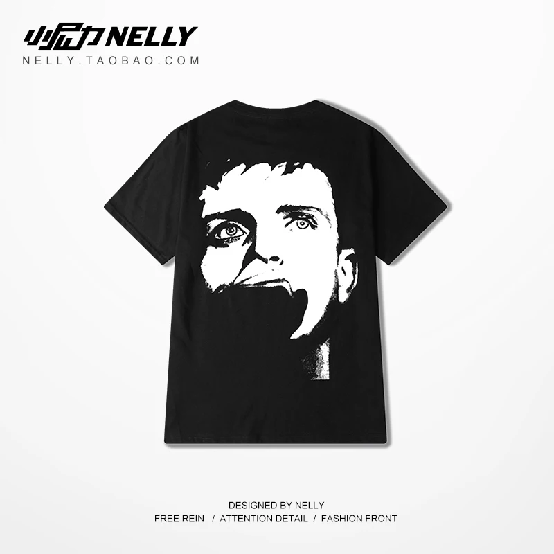 Мужская и женская футболка с коротким рукавом NELLY принтом персонажа из