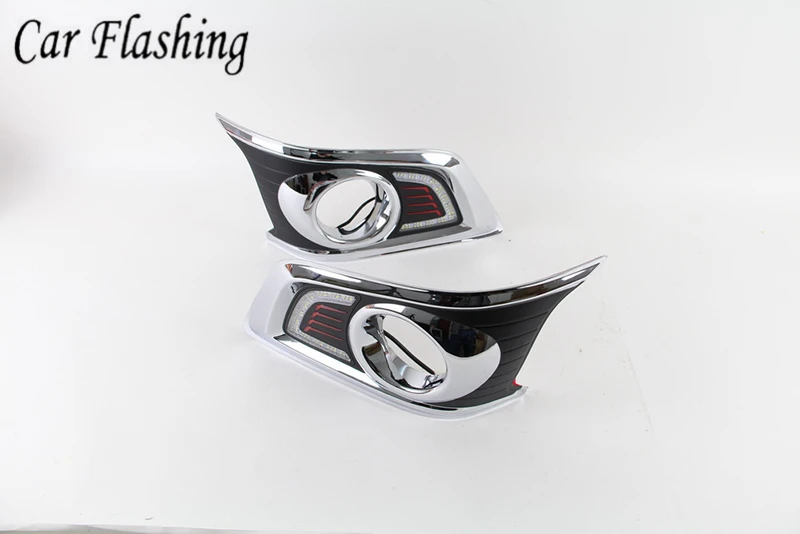 Автомобильный мигающий 2 шт. для Toyota Hilux Vigo 2012 2013 светодиодный DRL дневные ходовые огни дневной свет супер яркая лампа автомобильный Стайлинг авто