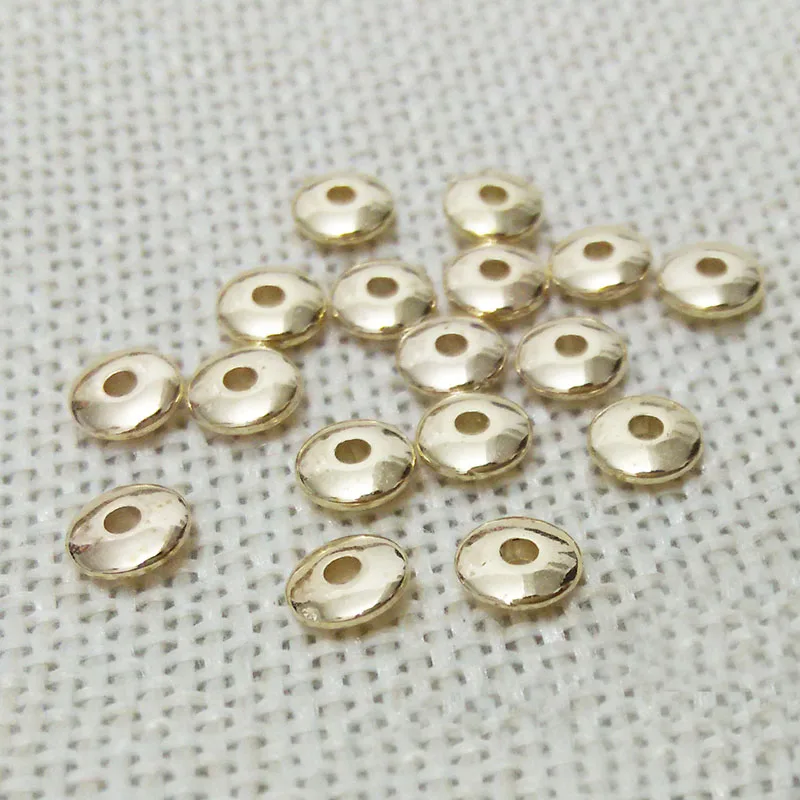 Плоские бусины разделители BEAUCHAMP гладкие круглые подвески для ожерелий