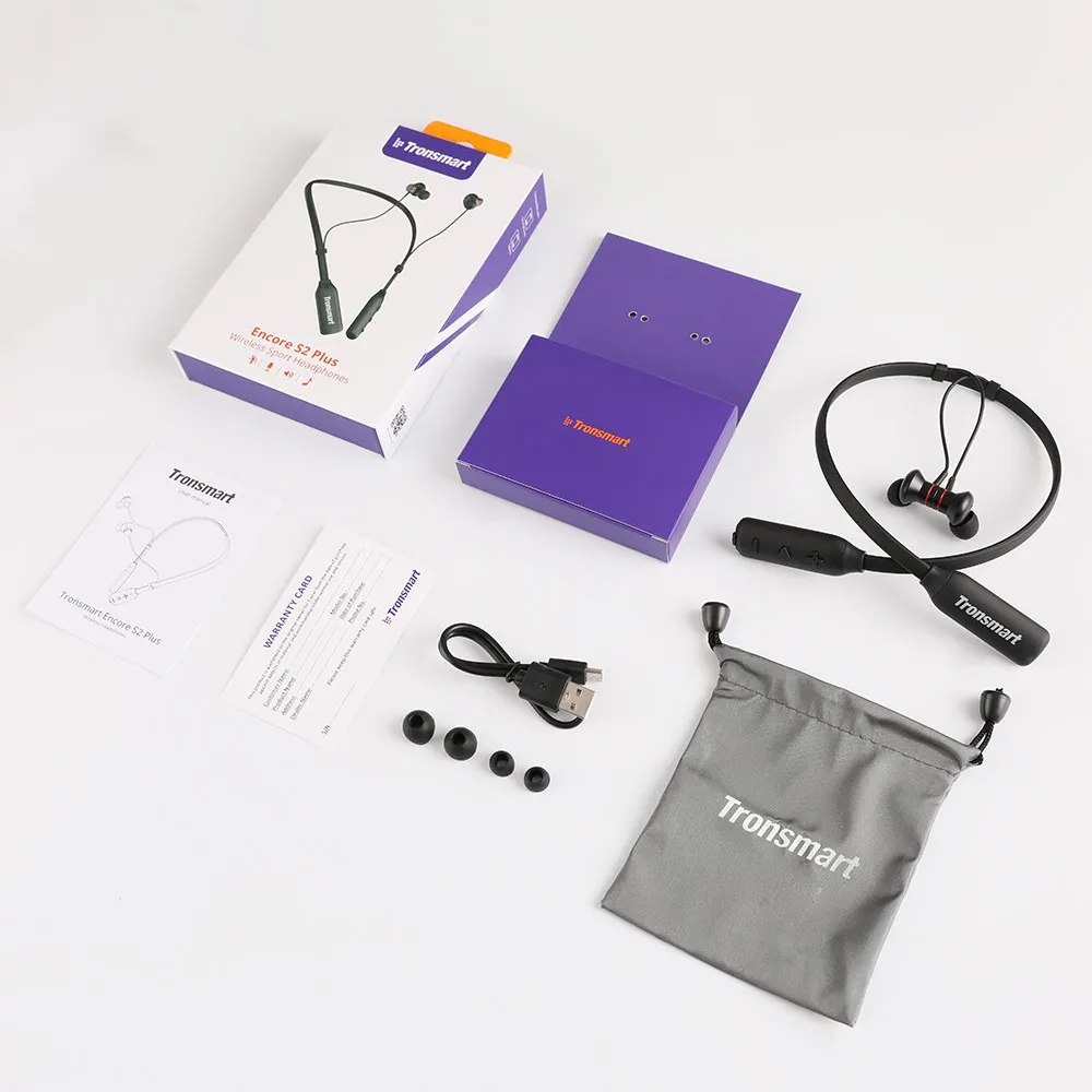 Bluetooth наушники Tronsmart Encore S2 Plus беспроводная гарнитура IPX45 водонепроницаемые