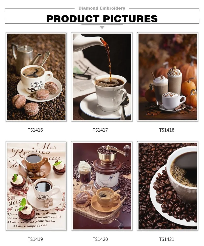 EverShine 5D Diamond Painting Scenery Diamond Embroidery Coffee Full Round Rhinestones Handmade Gift Diamond Mosaic Home Decor