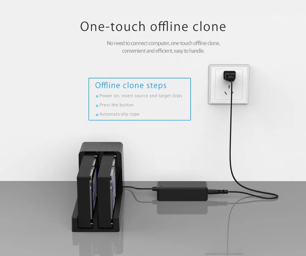ORICO 2,5 3,5 ''USB 3,0 на SATA адаптер HDD корпус с клон двойной док-станции корпус для жесткого диска коробка поддержка 10 ТБ
