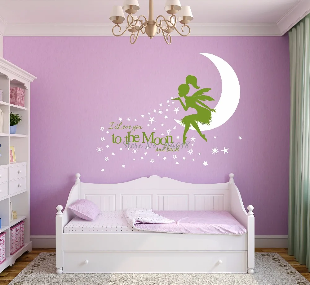 I Love You to the Moon детская Настенная картина Pixiedust сказочная Наклейка на стену комната