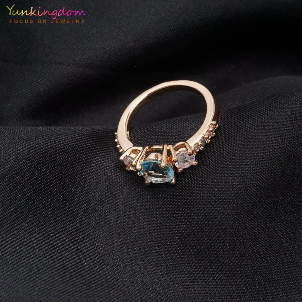 Yunkingdom Модные кольца для женщин модные оптовые серии круглые Кристаллы ювелирные изделия женские кольца