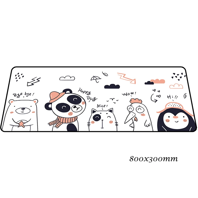 Коврик для мыши с кошкой 80x30 см, натуральный каучук, игровой коврик для мыши, большой геймерский коврик, милый компьютерный стол, коврик для мыши, клавиатура, большие игровые коврики