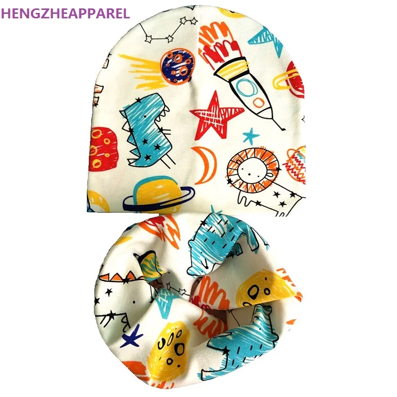 1 набор детская хлопковая шапка и шарф снуд Для весны осень зима Мальчики Девочки