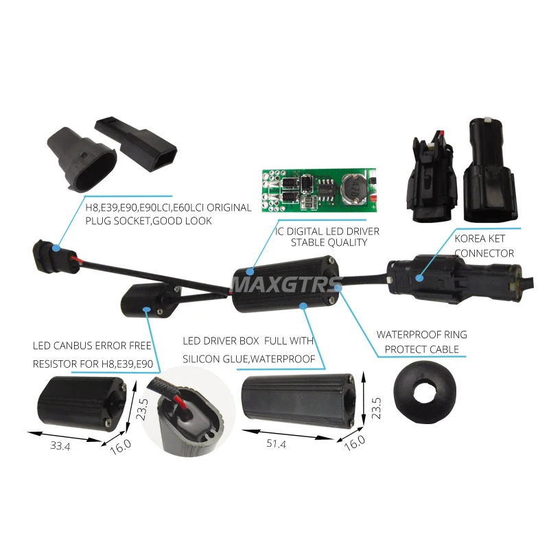 MAXGTRS 2x светодиодный угол глаза ошибок 80 Вт 4400LM/пара для BMW E90 E91 LCI маркер 318i 320i 330i