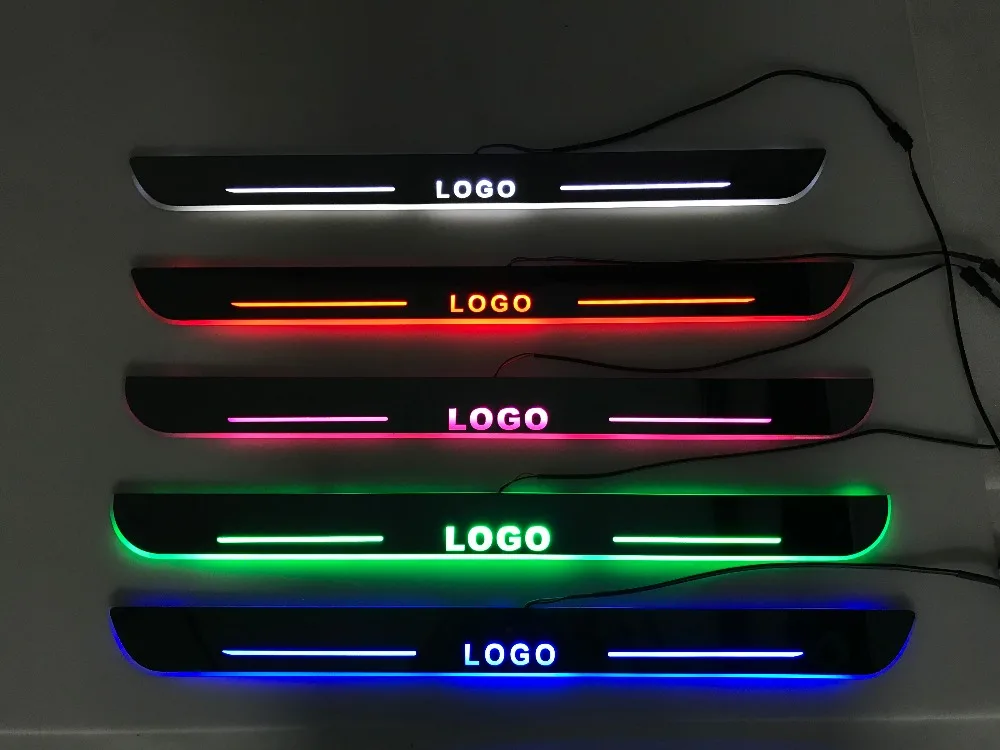 

Osmrk LED moving door scuff plate Nerf Bars & Running Boards door sill light overlays for Volvo, top quality